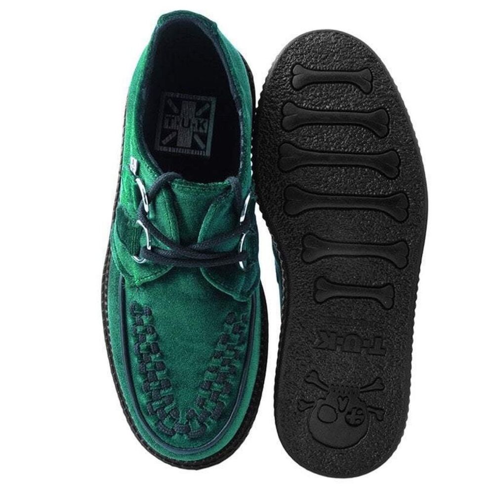 Tuk Green Oxfords Emerald Green Velvet Viva Mondo Creepers